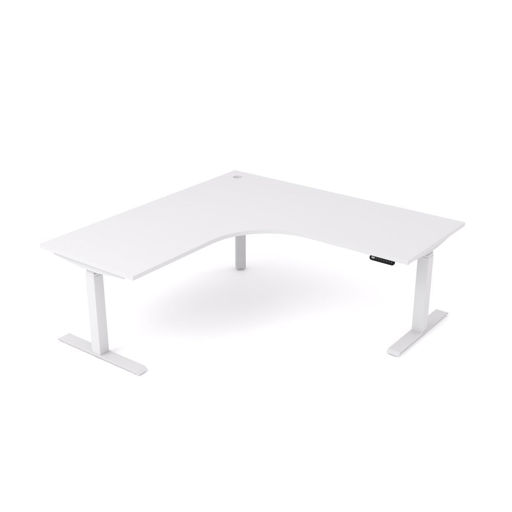 Agile Motion 90 Degree Workstation 1800/1800W x 750D x 620 - 1270mmH 90 Degree Workstation RHR White - Office Furniture Designs