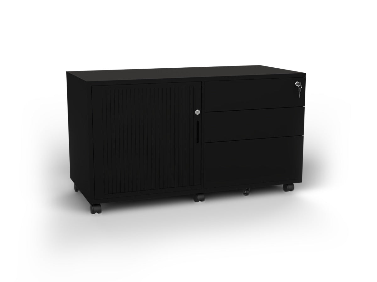 Agile Steel Caddy 560x1060x460mm L/H Configuration Black | Office Furniture Designs