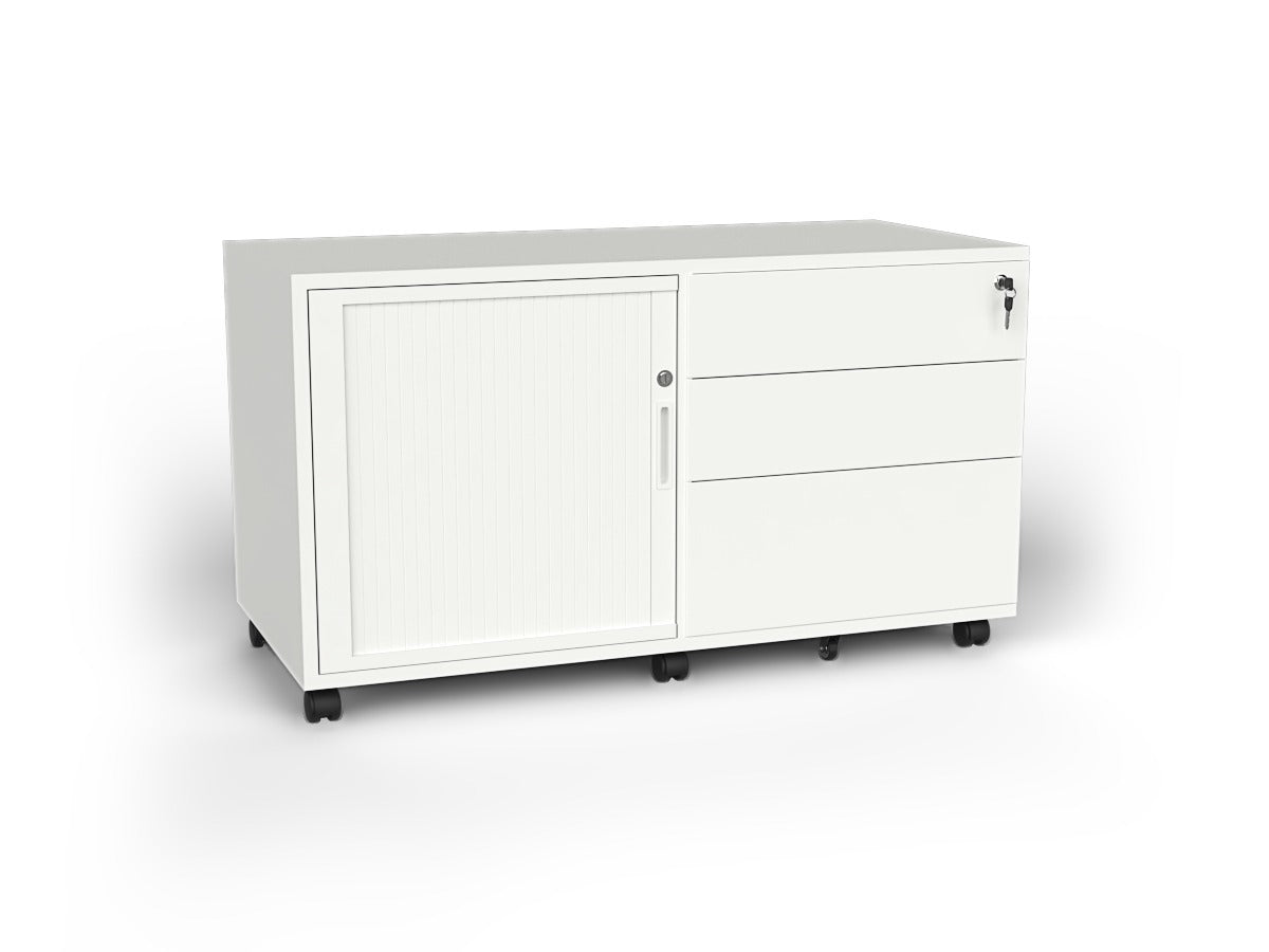 Agile Steel Caddy 560x1060x460mm L/H Configuration White | Office Furniture Designs