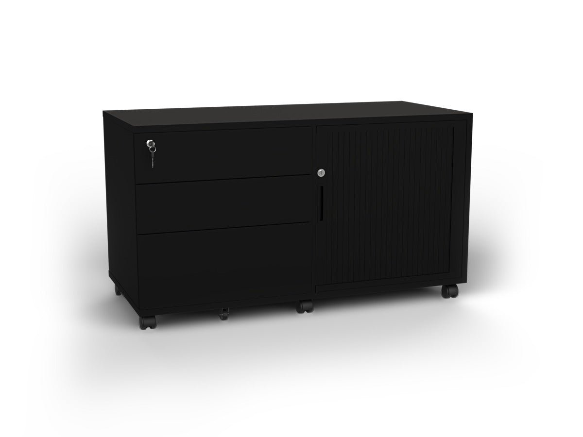 Agile Steel Caddy 560x1060x460mm R/H Configuration Black | Office Furniture Designs