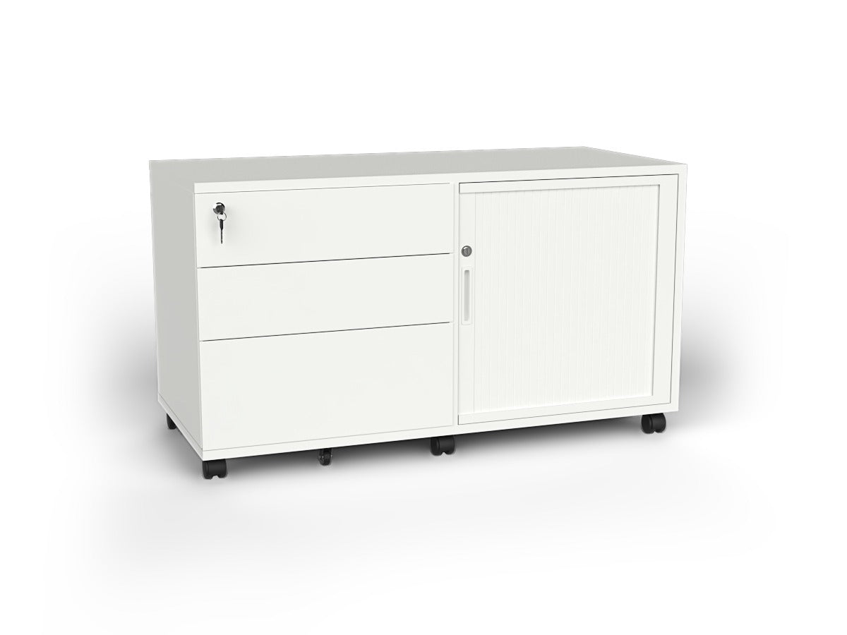 Agile Steel Caddy 560x1060x460mm R/H Configuration White | Office Furniture Designs