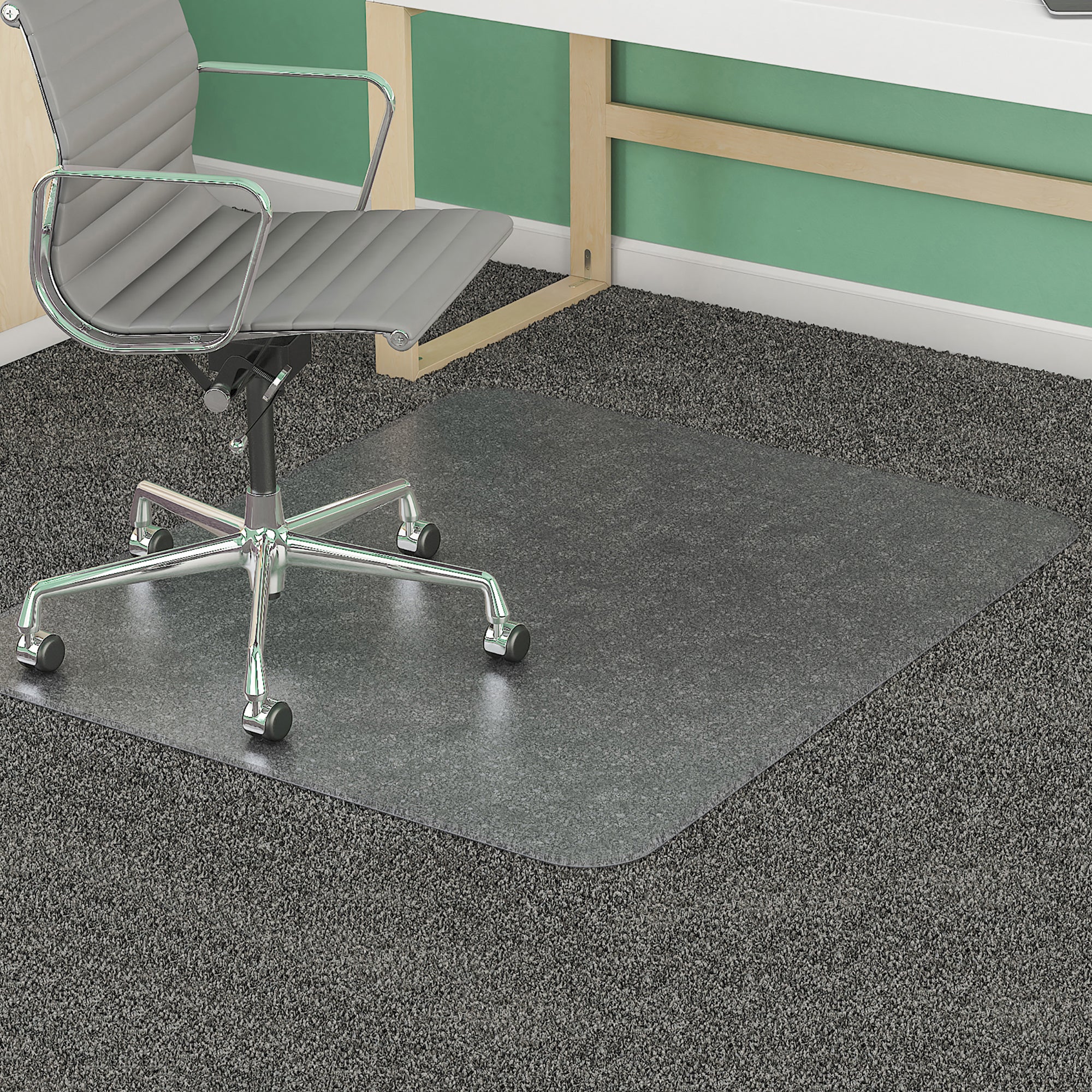 Anti - Static Chair Mat Notched Based For Low Pile Carpet Clear 116 x 152cm | Office Furniture Designs