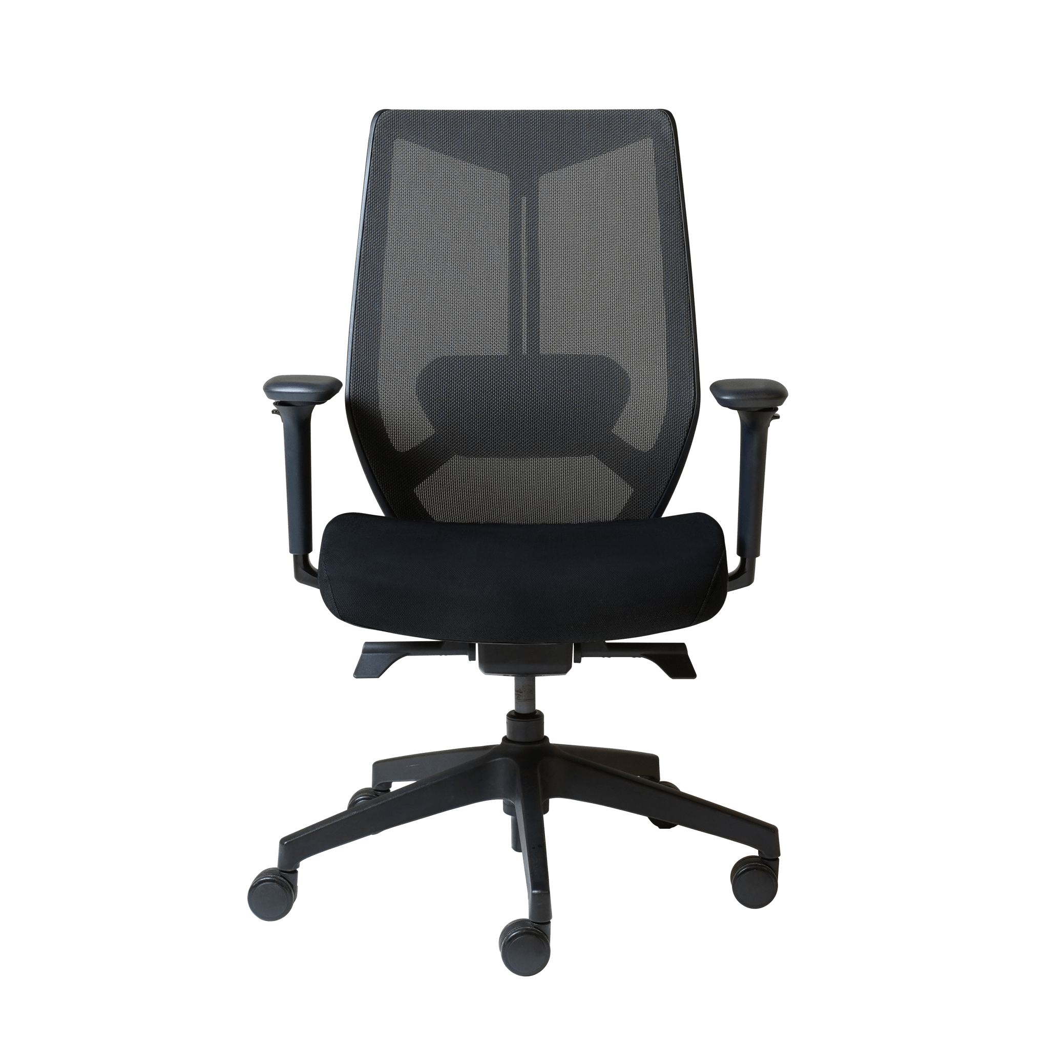 Arco Ergonomic Chair High Mesh Back Fabric Seat with Arms Black | Office Furniture Designs