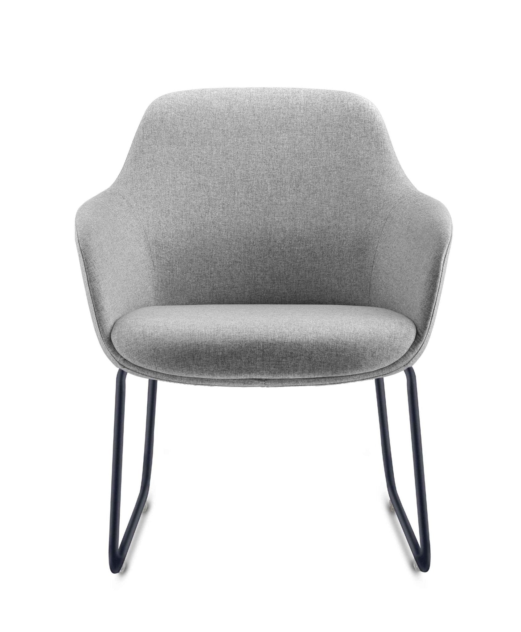 Aspen Chair Sled Base Light Grey Black Powdercoat | Office Furniture Designs