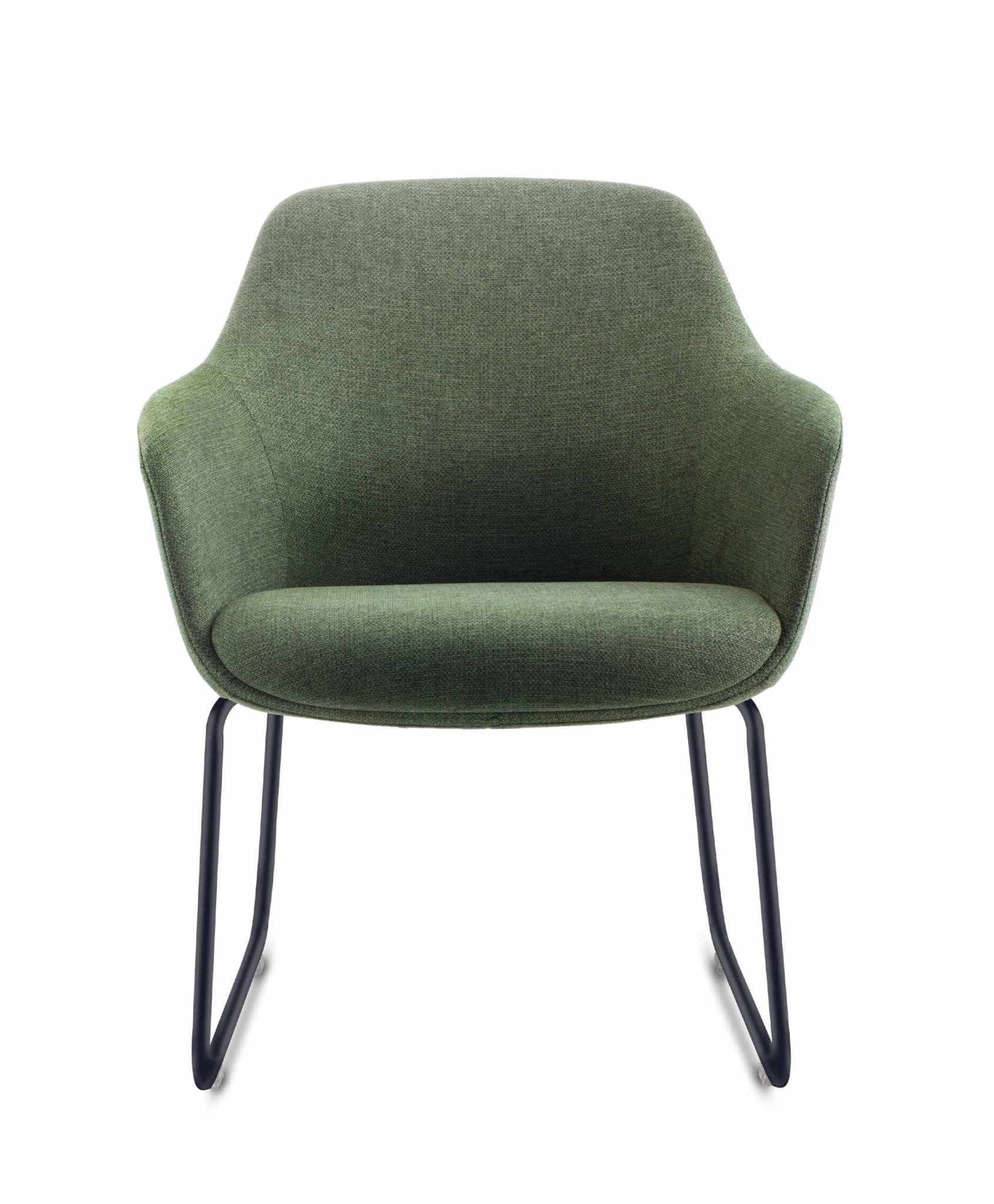 Aspen Chair Sled Base Olive Black Powdercoat | Office Furniture Designs
