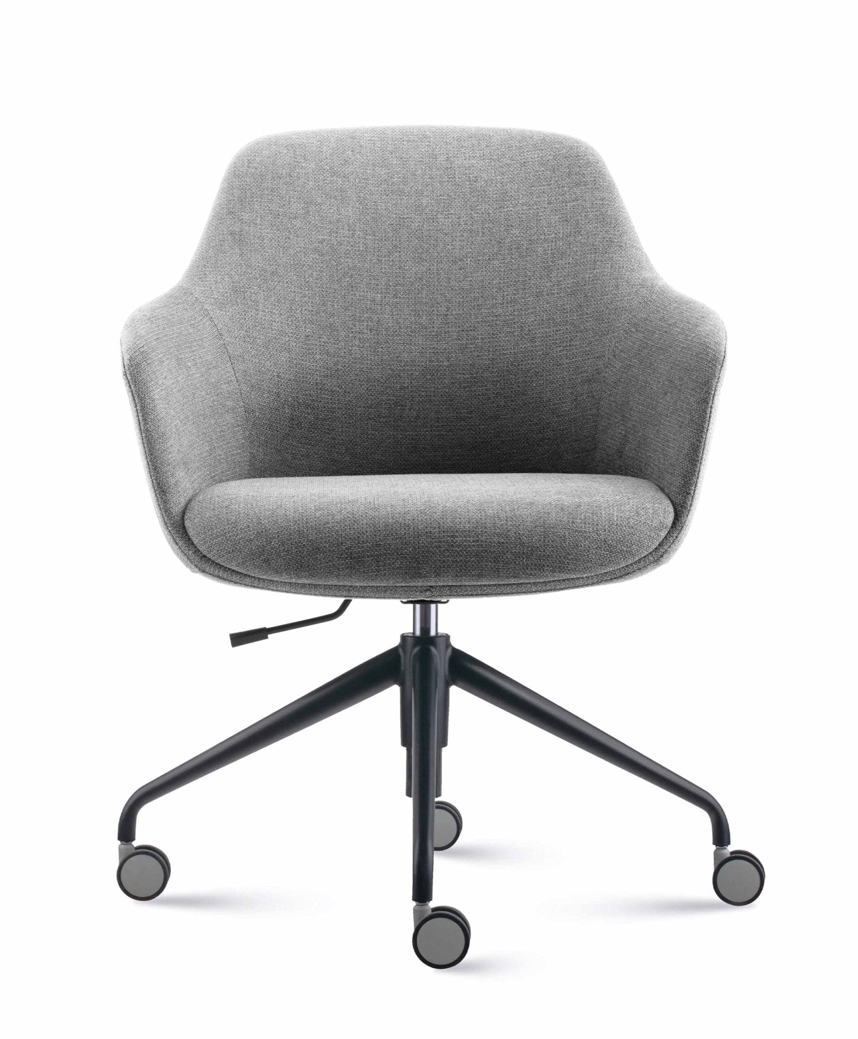 Aspen Chair Swivel Light Grey Black Powdercoat | Office Furniture Designs