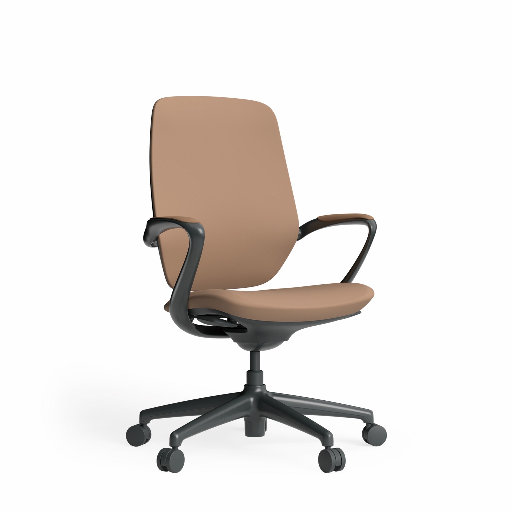 Astral Meeting Chair Brown PU Leather | Office Furniture Designs