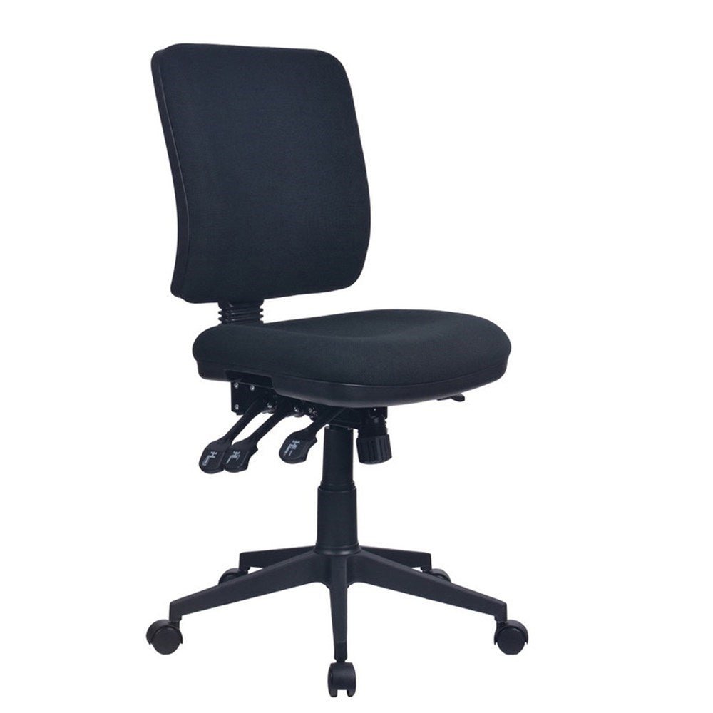 Aviator Task Chair High Back With Slide Black Fabric No Arms Black | Office Furniture Designs