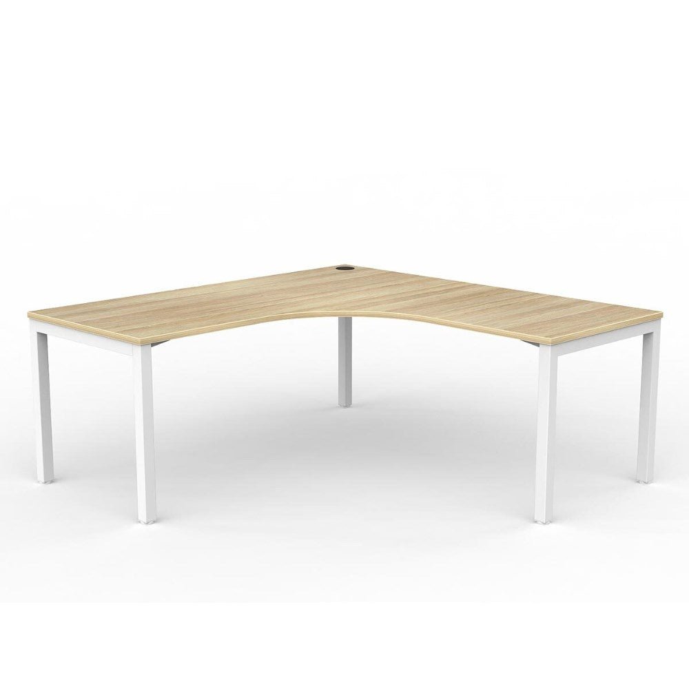 Axis 90 Degree Workstation 1800/1800W x 750D x 715mmH 90 Degree Workstation Right Hand Return White & Oak - Office Furniture Designs