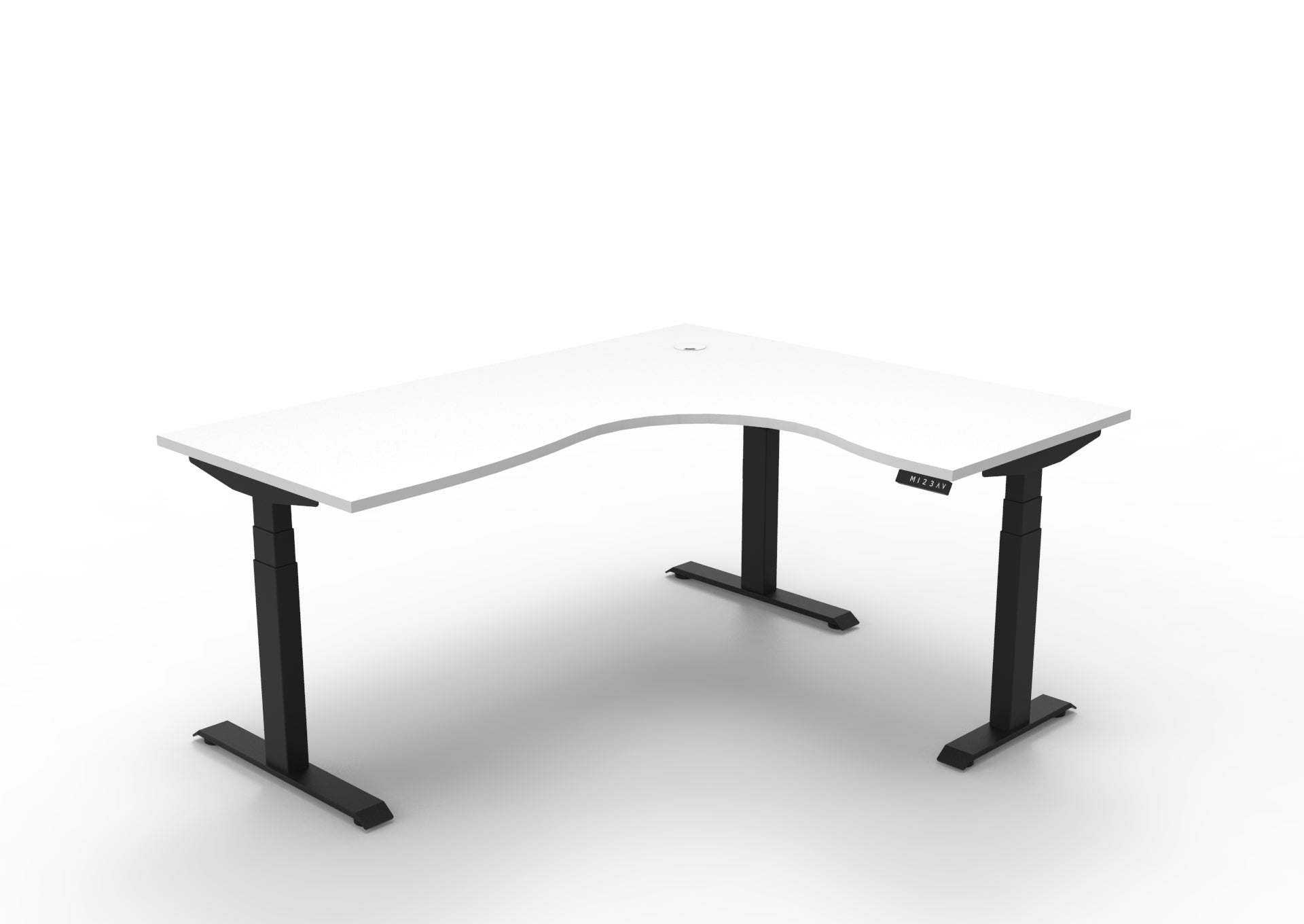 Boost+ Corner Workstation 1800/1500W x 750D x 1270H Black & White Corner Workstation | Office Furniture Designs
