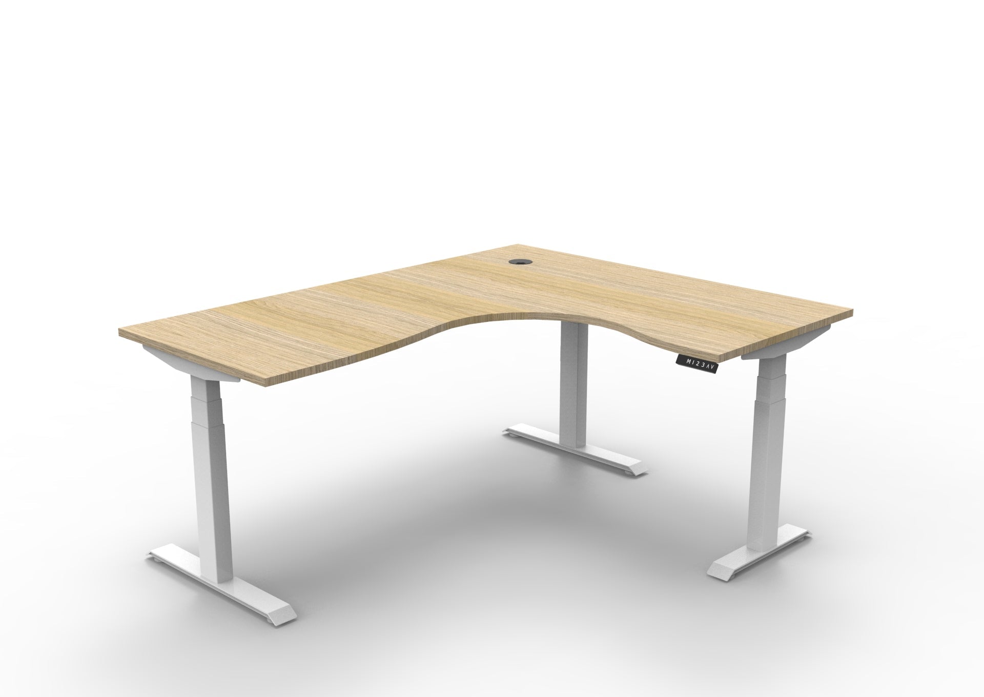 Boost+ Corner Workstation 1800/1500W x 750D x 1270H White & Oak Corner Workstation | Office Furniture Designs
