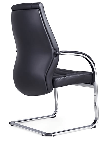 Boston Cantilever Visitor Chair With Arms Black PU Black | Office Furniture Designs