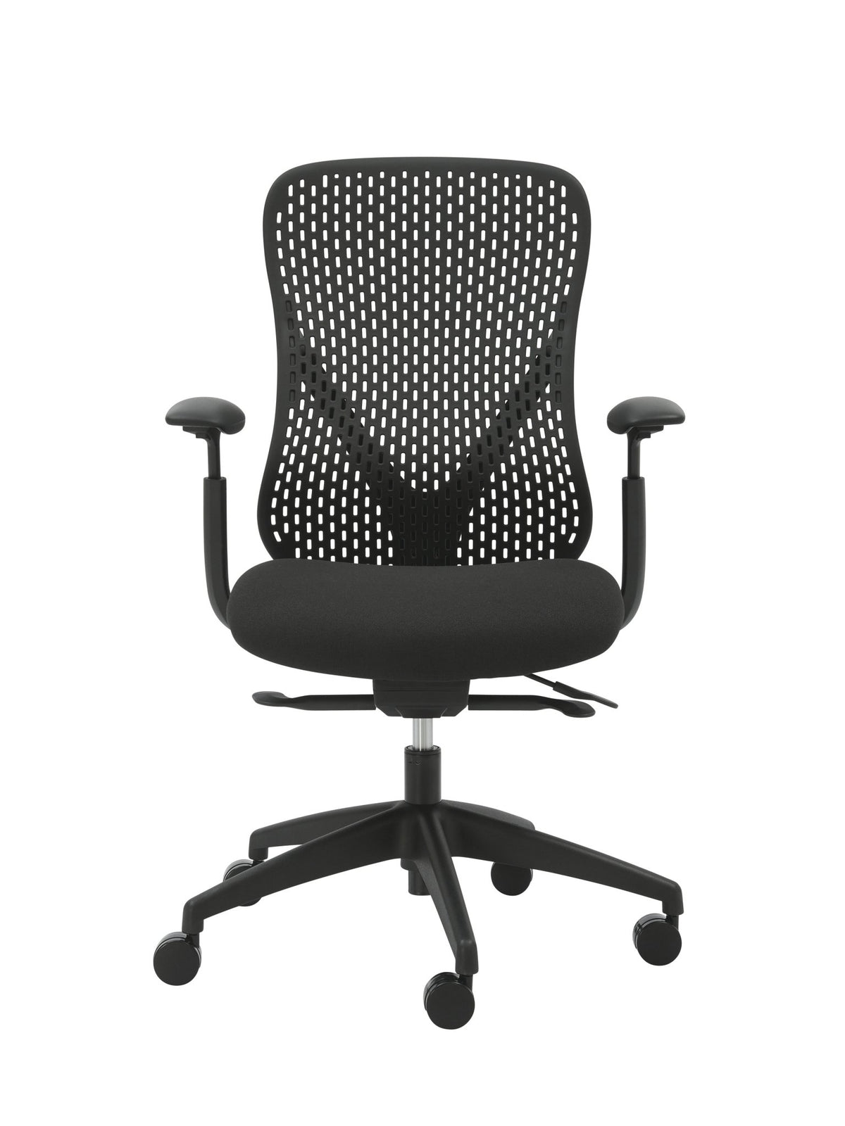 Buro Axon Chair Black Fabric/Black Frame With Arms | Office Furniture Designs