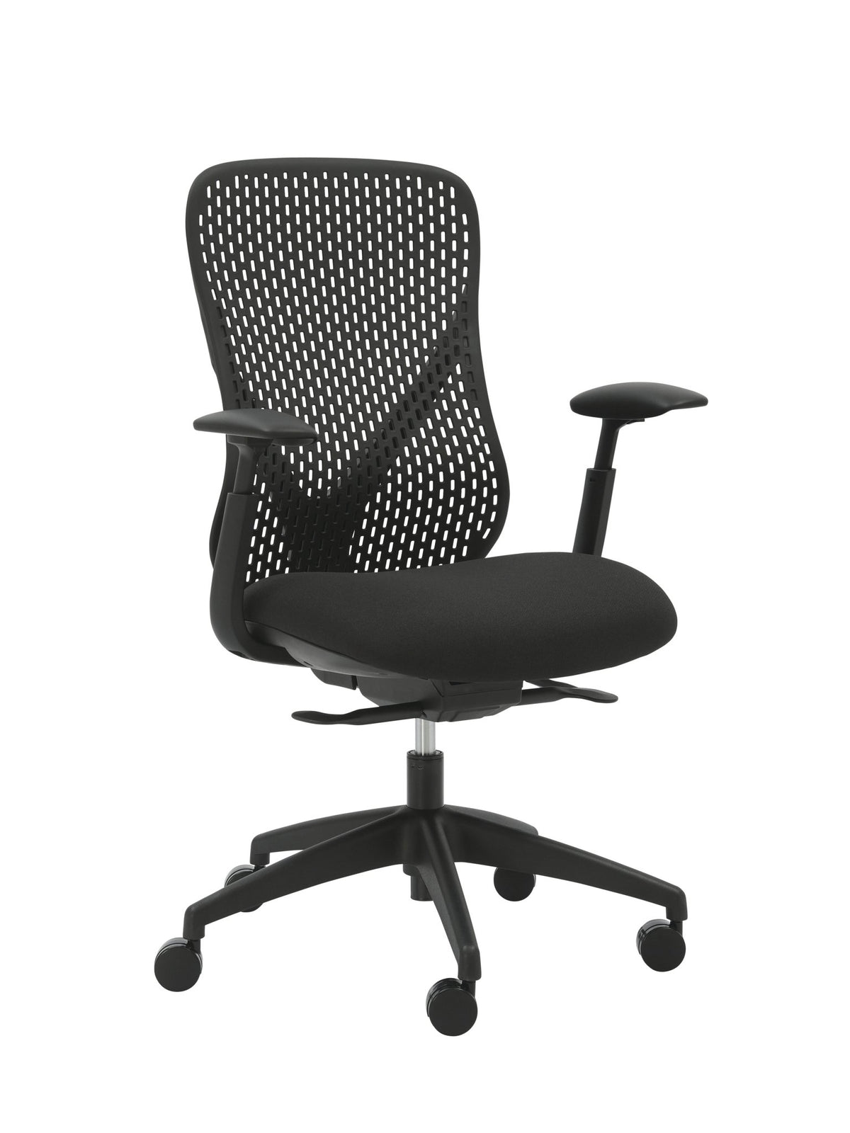 Buro Axon Chair Black Fabric/Black Frame With Arms | Office Furniture Designs