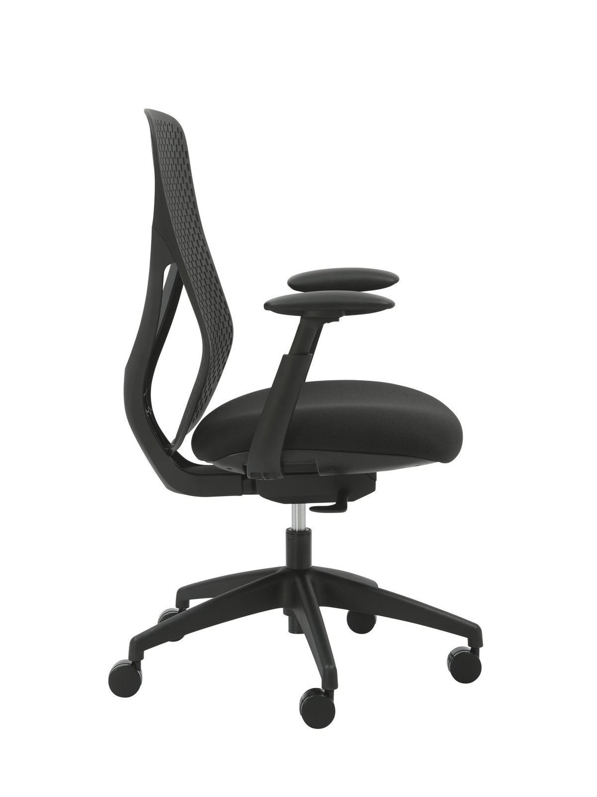 Buro Axon Chair Black Fabric/Black Frame With Arms | Office Furniture Designs