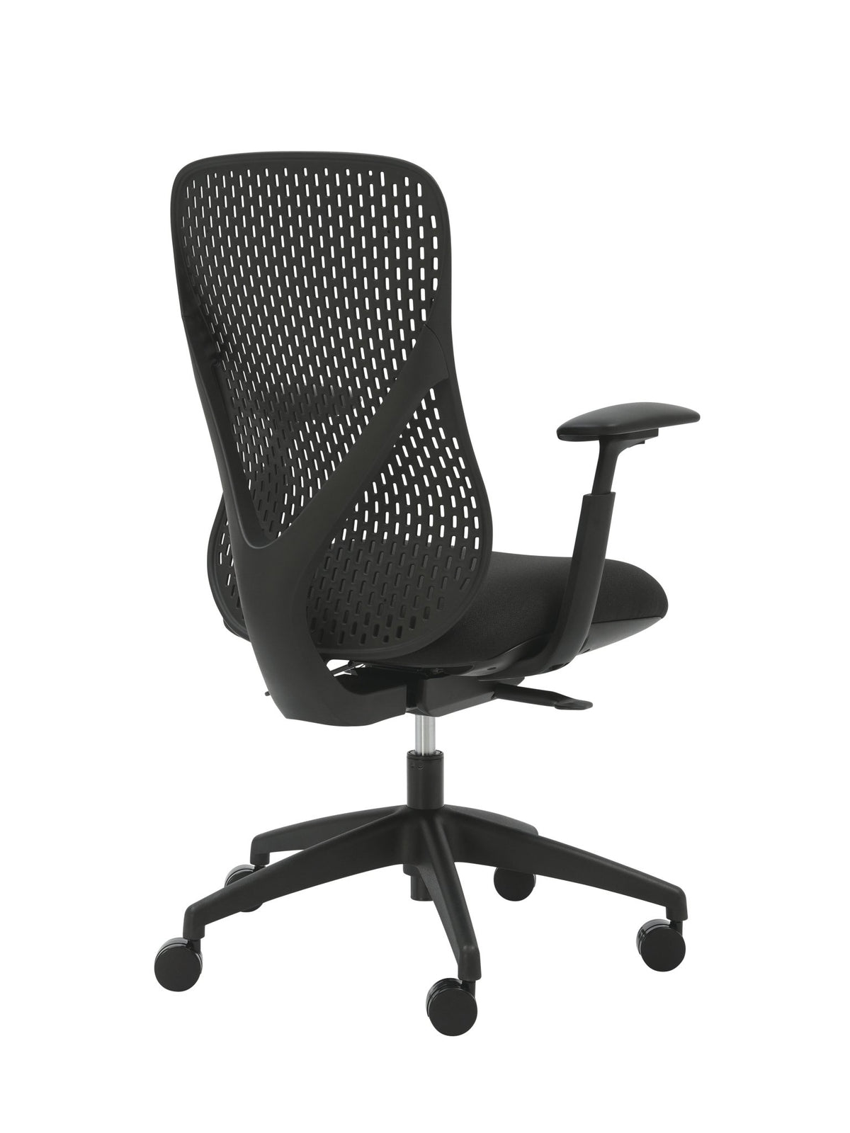 Buro Axon Chair Black Fabric/Black Frame With Arms | Office Furniture Designs