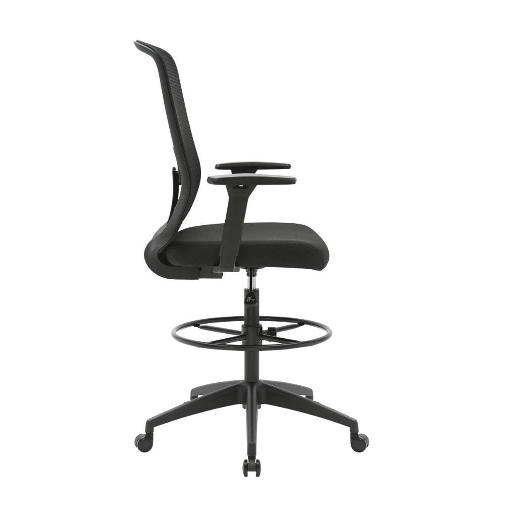 Buro Elan Chair Black Frame/Charcoal Seat Drafting | Office Furniture Designs