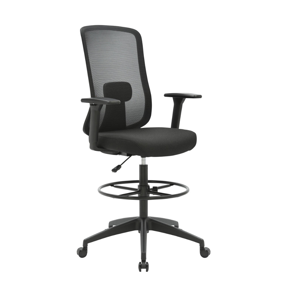 Buro Elan Chair Black Frame/Charcoal Seat Drafting | Office Furniture Designs