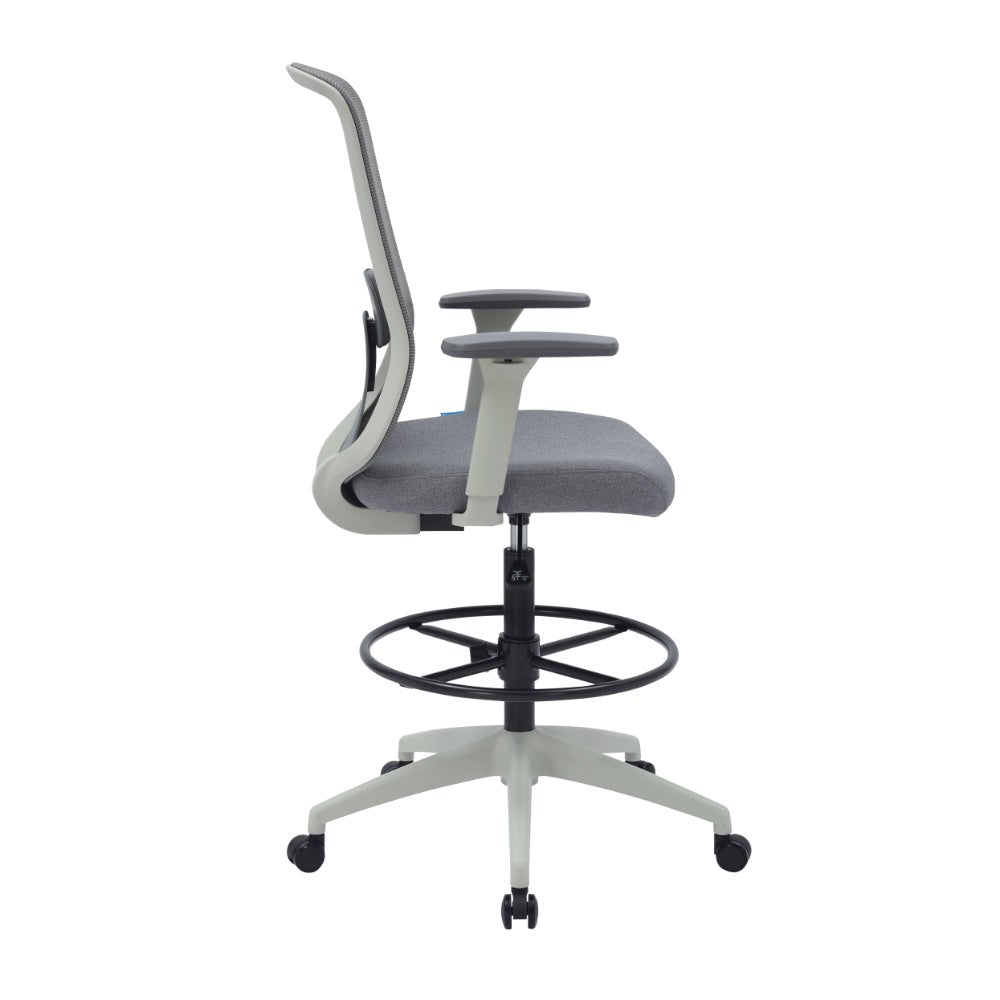 Buro Elan Chair Light Grey Frame/Light Grey Seat Drafting | Office Furniture Designs