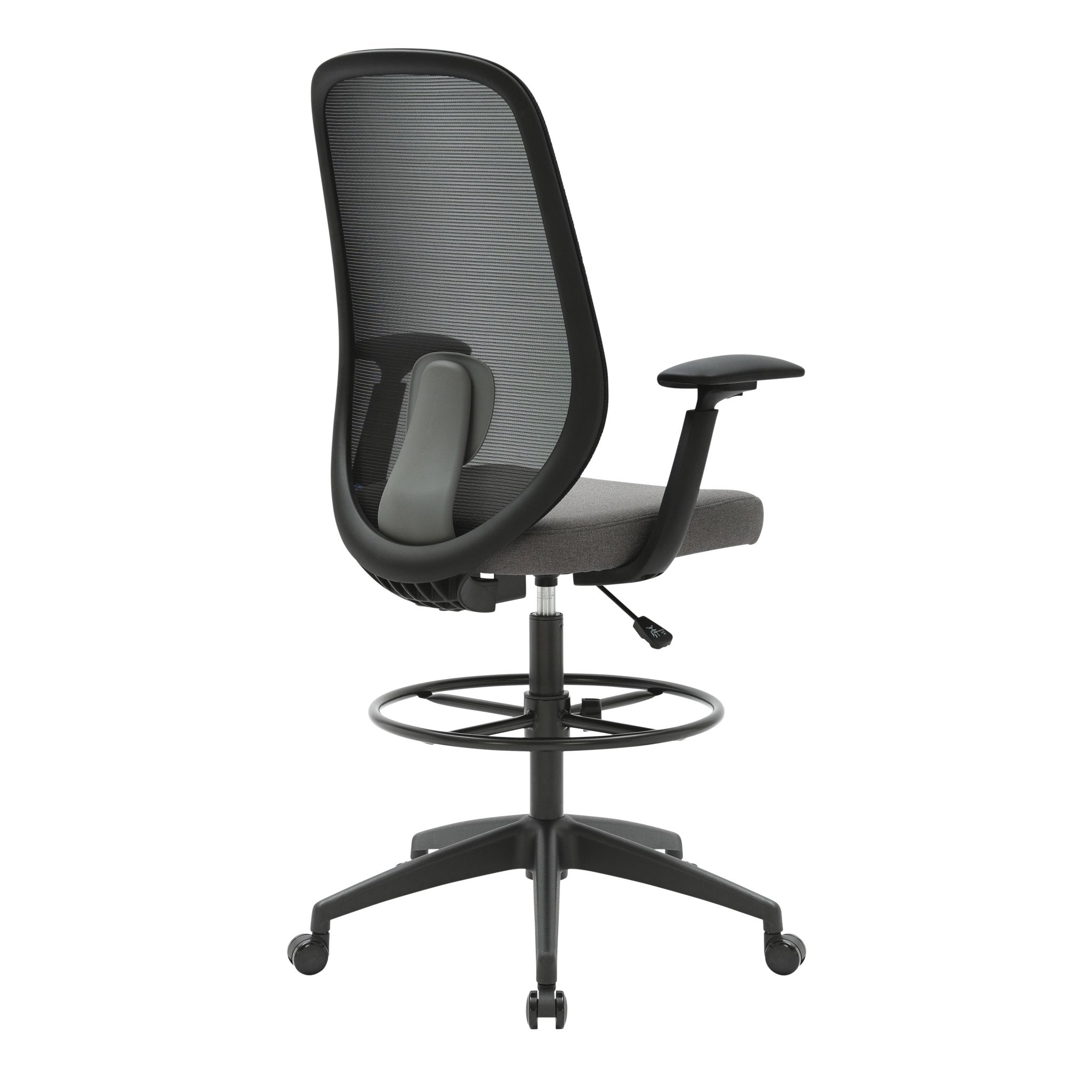 Buro Force Chair Black Frame/Grey Mesh With Arms Drafting | Office Furniture Designs
