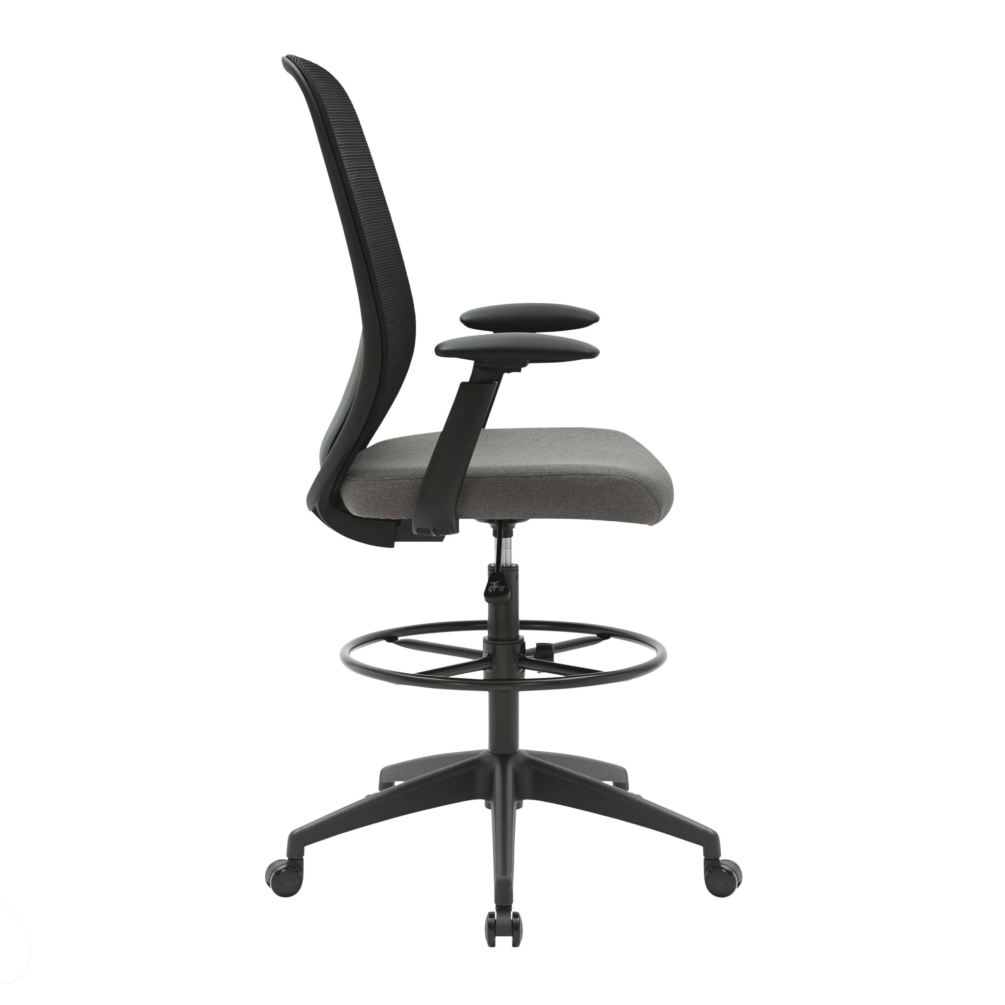 Buro Force Chair Black Frame/Grey Mesh With Arms Drafting | Office Furniture Designs
