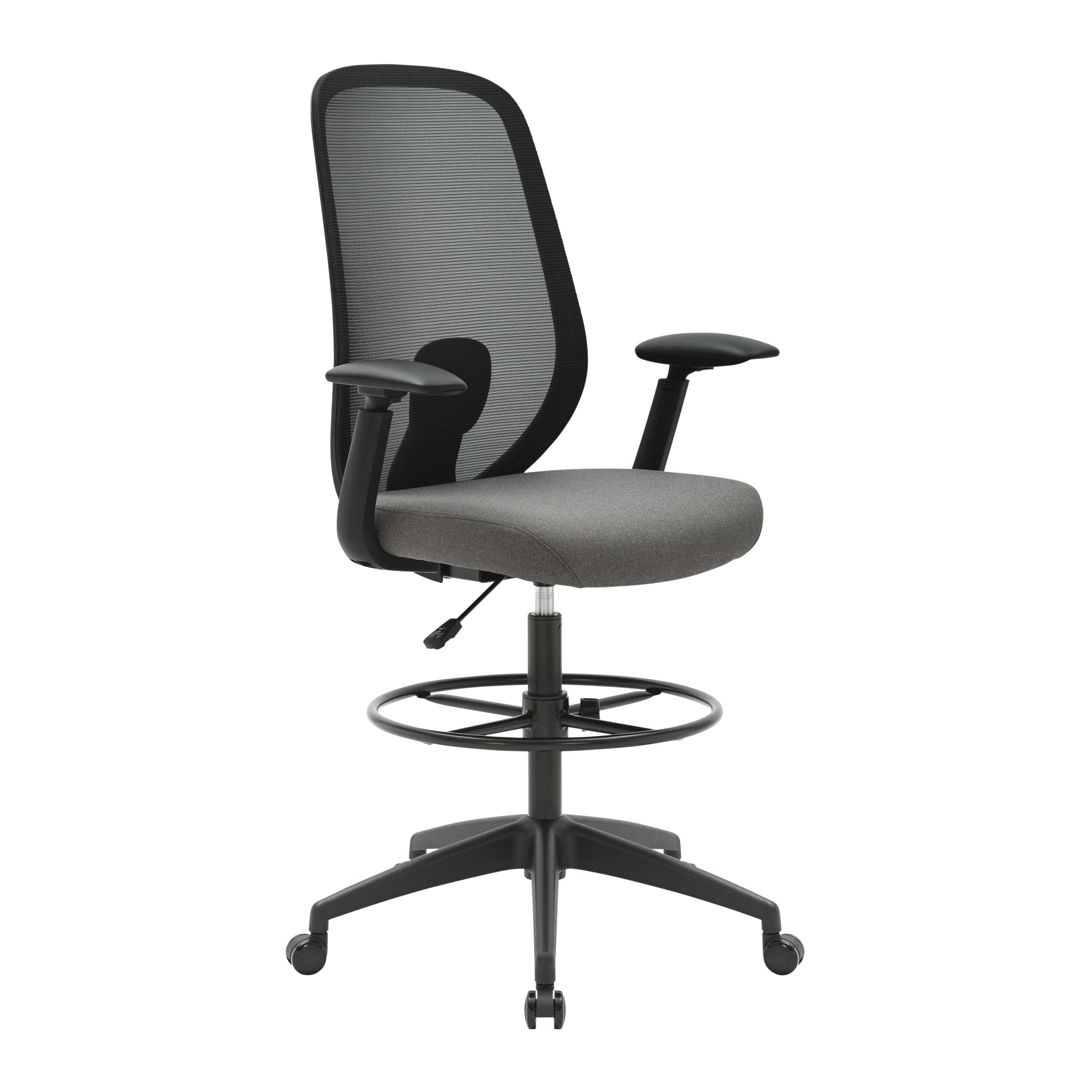 Buro Force Chair Black Frame/Grey Mesh With Arms Drafting | Office Furniture Designs