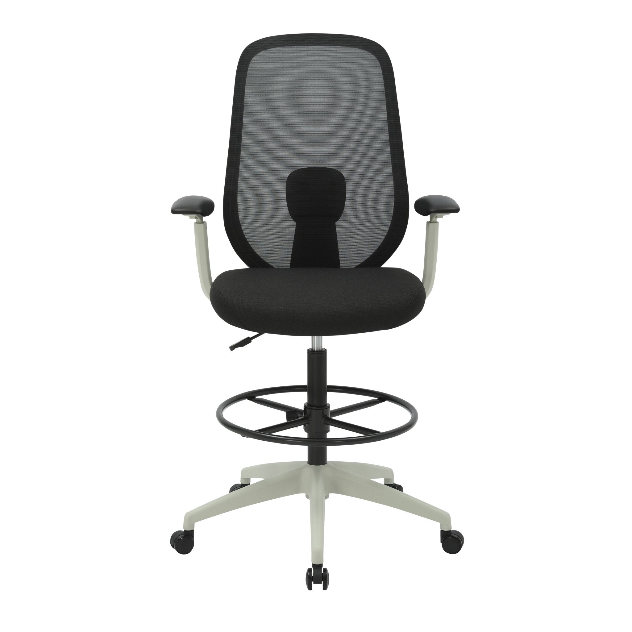 Buro Force Chair Grey Frame/Black Mesh With Arms Drafting | Office Furniture Designs