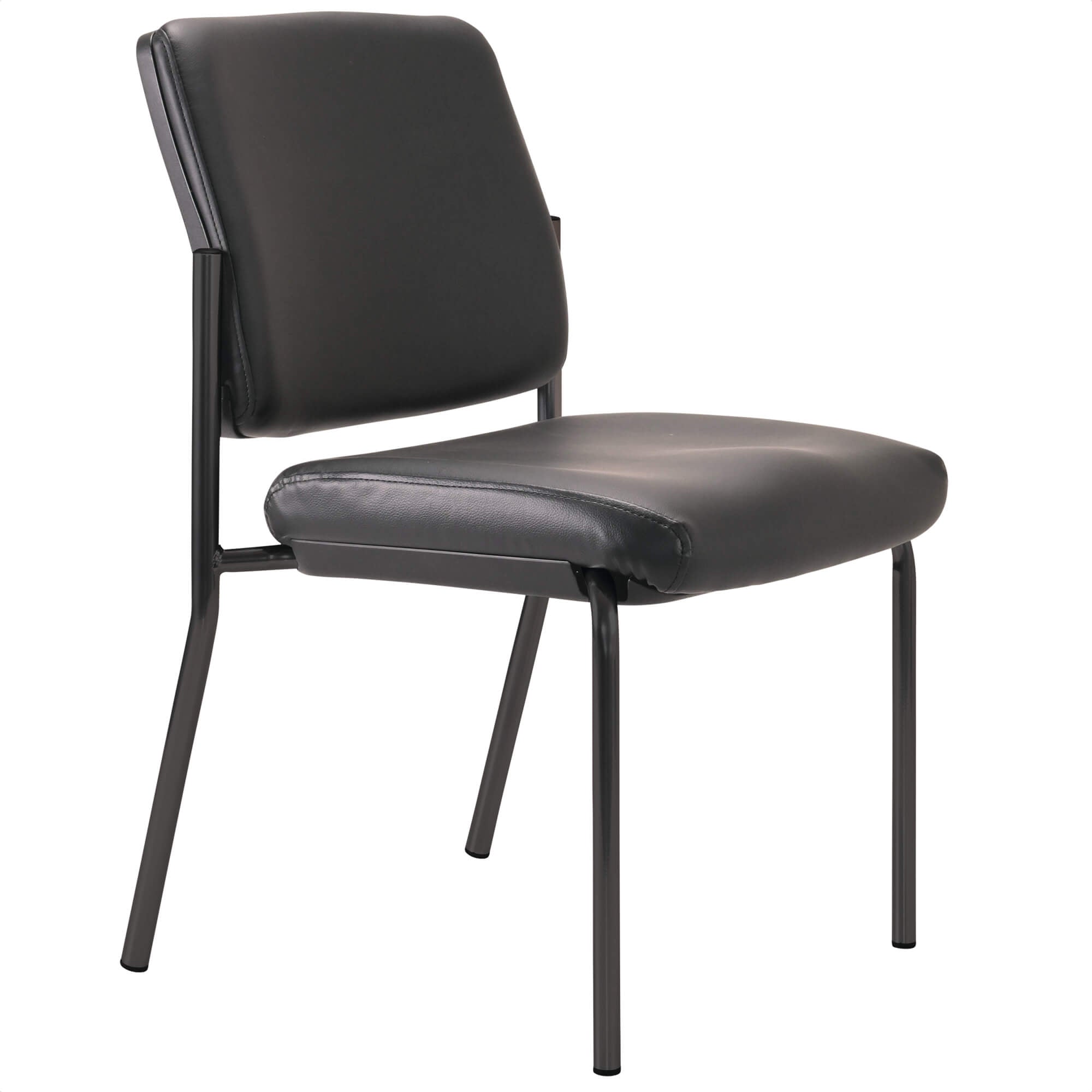 Buro Lindis 4 Leg Chair Without Arms PU Black | Office Furniture Designs