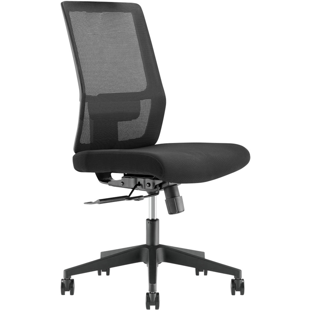 Buro Mantra High Back Office Chair With Seat Slide Mesh Back Fabric Seat Black Without Arms Black | Office Furniture Designs