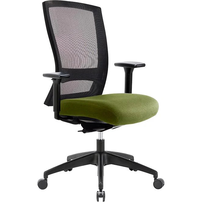 Buro Mentor Mesh SafeTex Chair With Arms Olive | Office Furniture Designs
