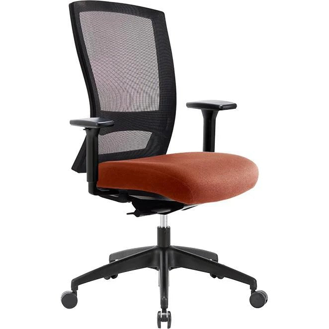 Buro Mentor Mesh SafeTex Chair With Arms Rust | Office Furniture Designs