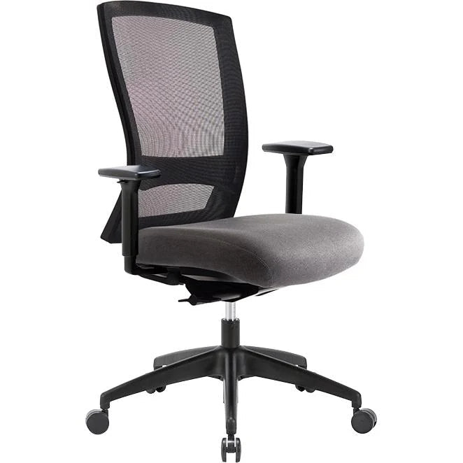 Buro Mentor Mesh SafeTex Chair With Arms Smoke | Office Furniture Designs