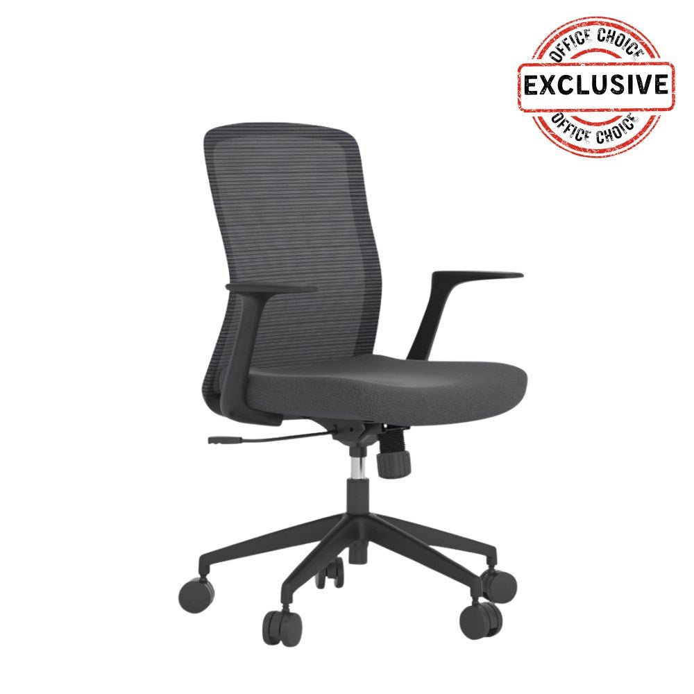 Buro Mondo Fleet Office Chair With Arms Black Mesh Back And Fabric Seat | Office Furniture Designs