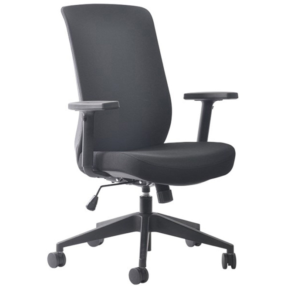 Buro Mondo Gene Task Office Chair With Arms Black Fabric Back And Seat | Office Furniture Designs