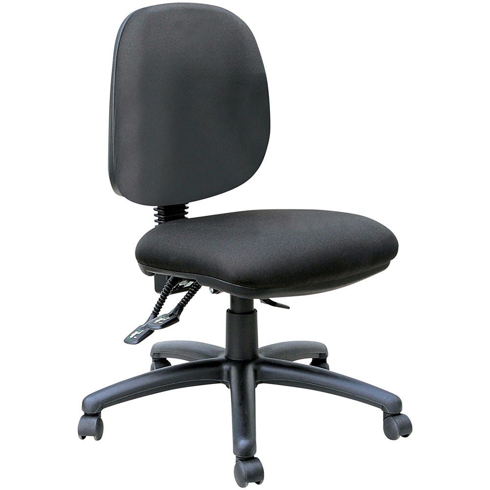 Buro Mondo Java Medium Back Office Chair 3 Lever Mechanism Black Fabric Seat And Back | Office Furniture Designs