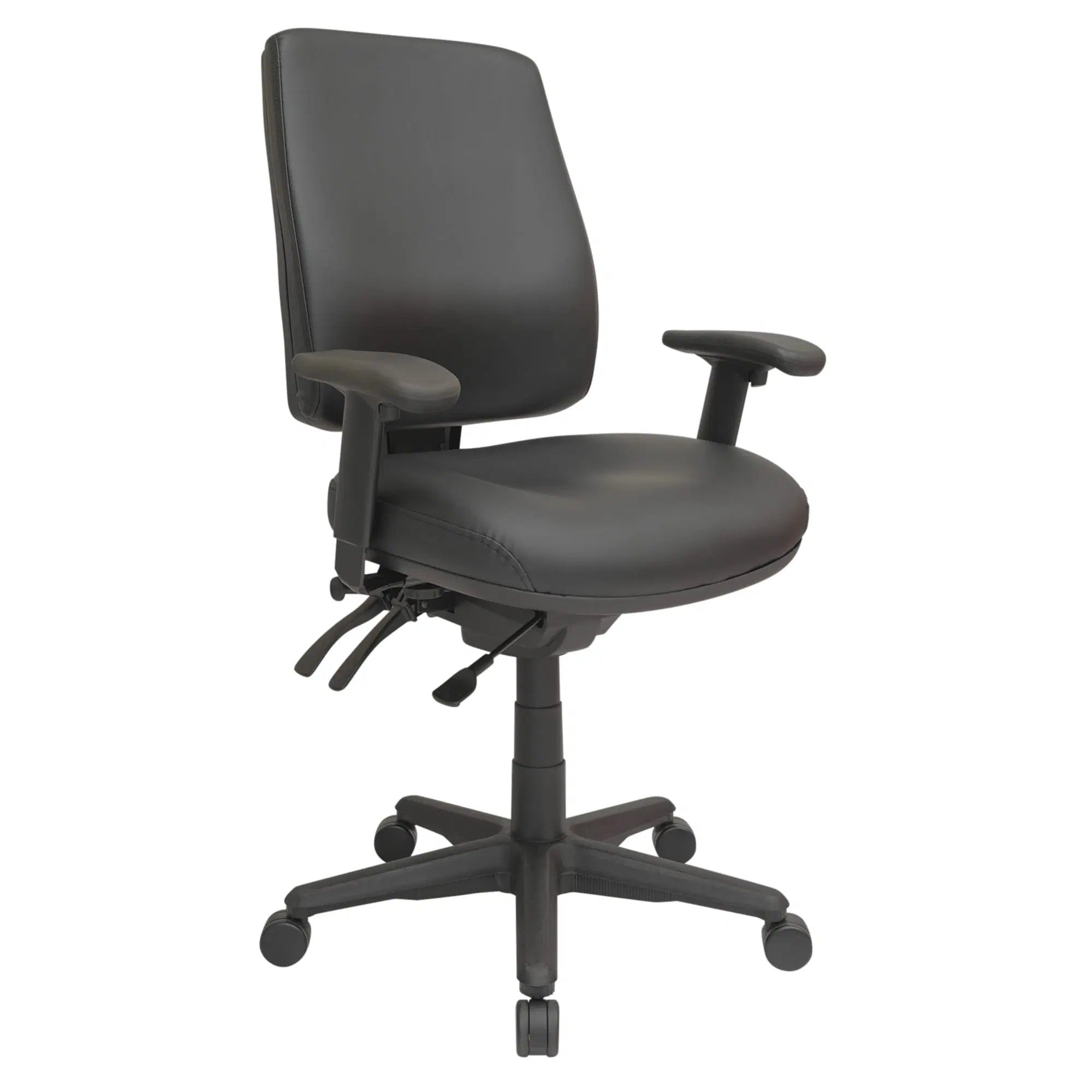 Buro Roma 3 Lever High Back Dillon PU with Seat Slide | Office Furniture Designs