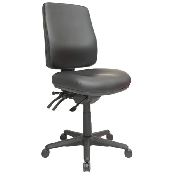 Buro Roma 3 Lever High Back Dillon PU with Seat Slide No Arms | Office Furniture Designs