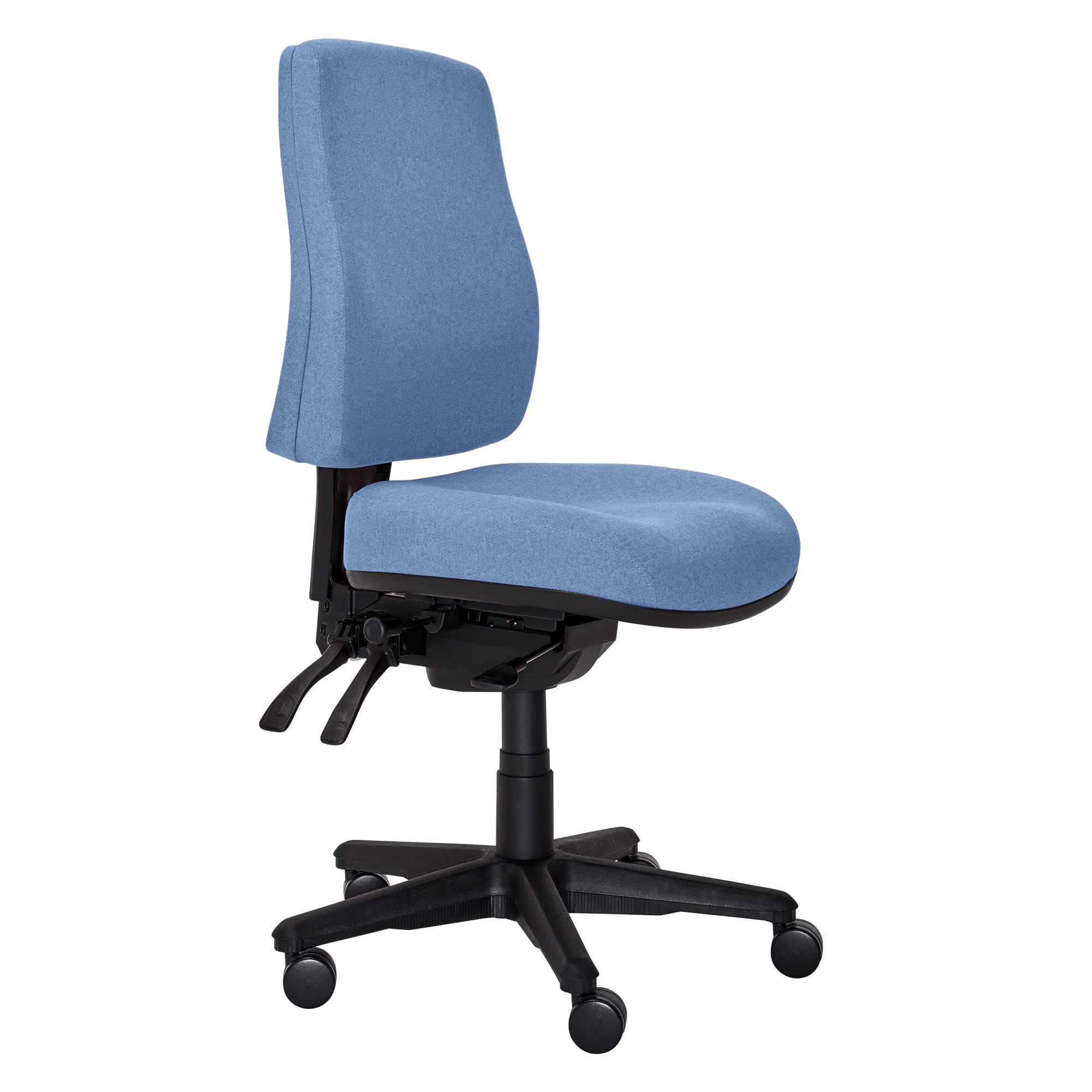 Buro Roma 3 Lever High Back SafeTex with Seat Slide Cobalt | Office Furniture Designs