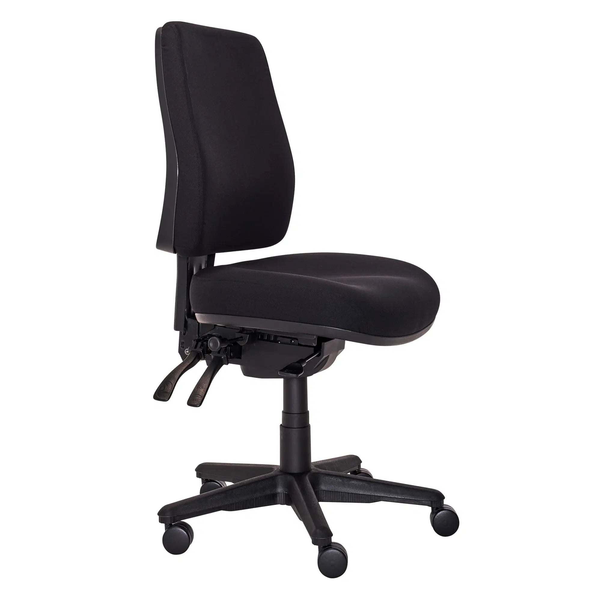 Buro Roma 3 Lever High Back with Seat Slide Without Arms Black | Office Furniture Designs