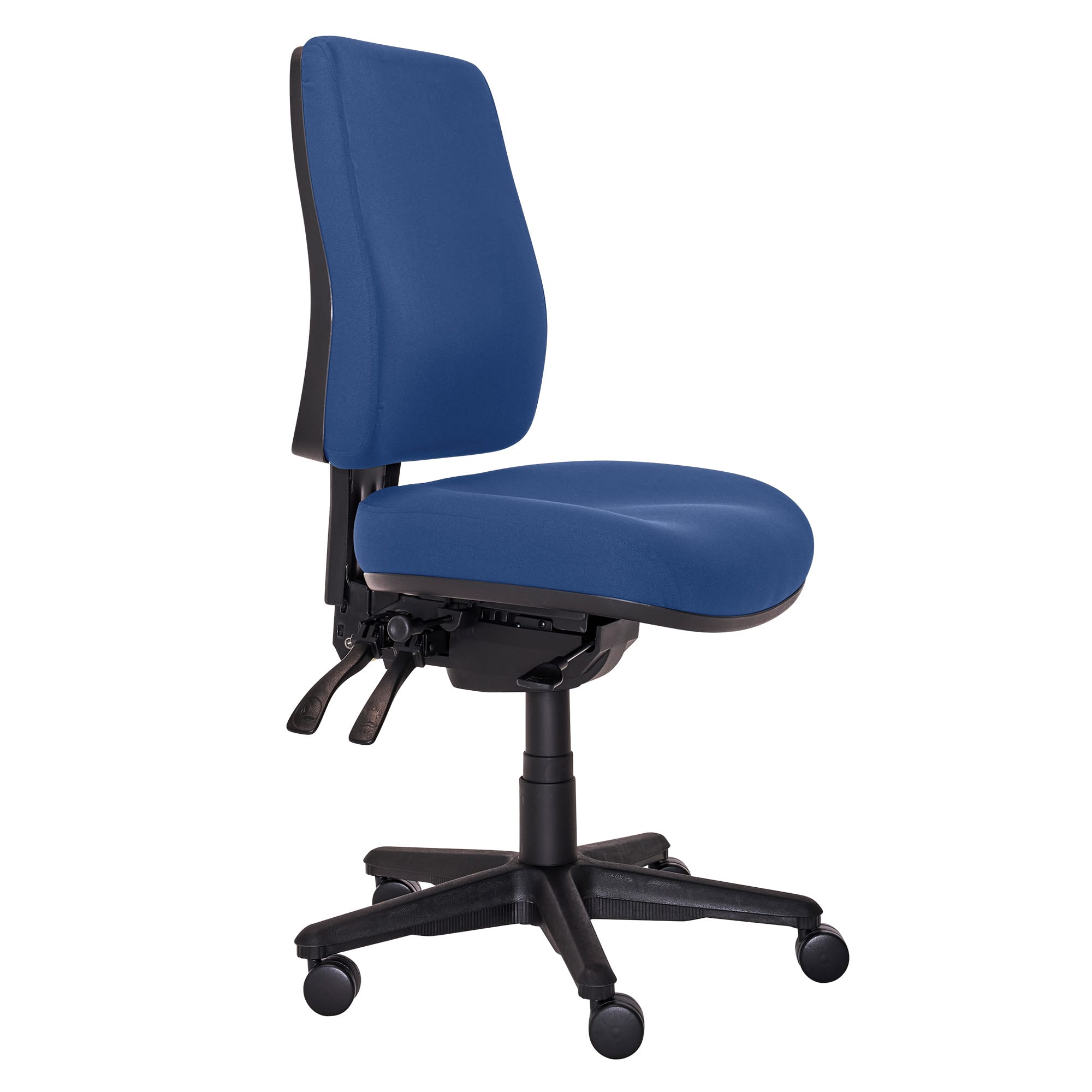 Buro Roma 3 Lever High Back with Seat Slide Without Arms Blue | Office Furniture Designs