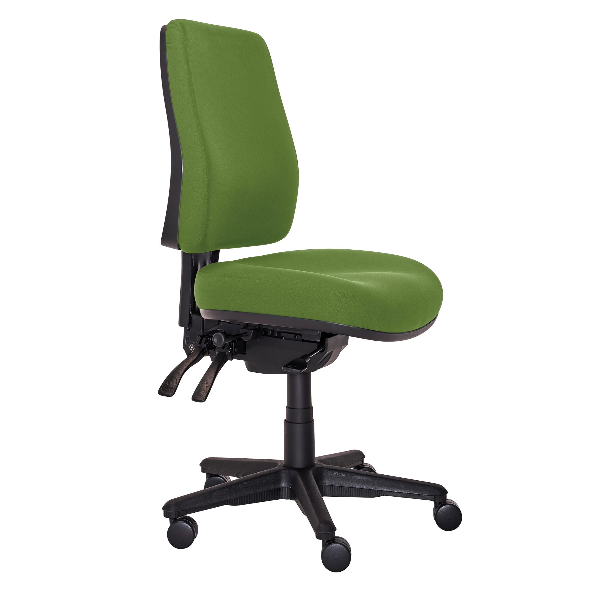 Buro Roma 3 Lever High Back with Seat Slide Without Arms Green | Office Furniture Designs