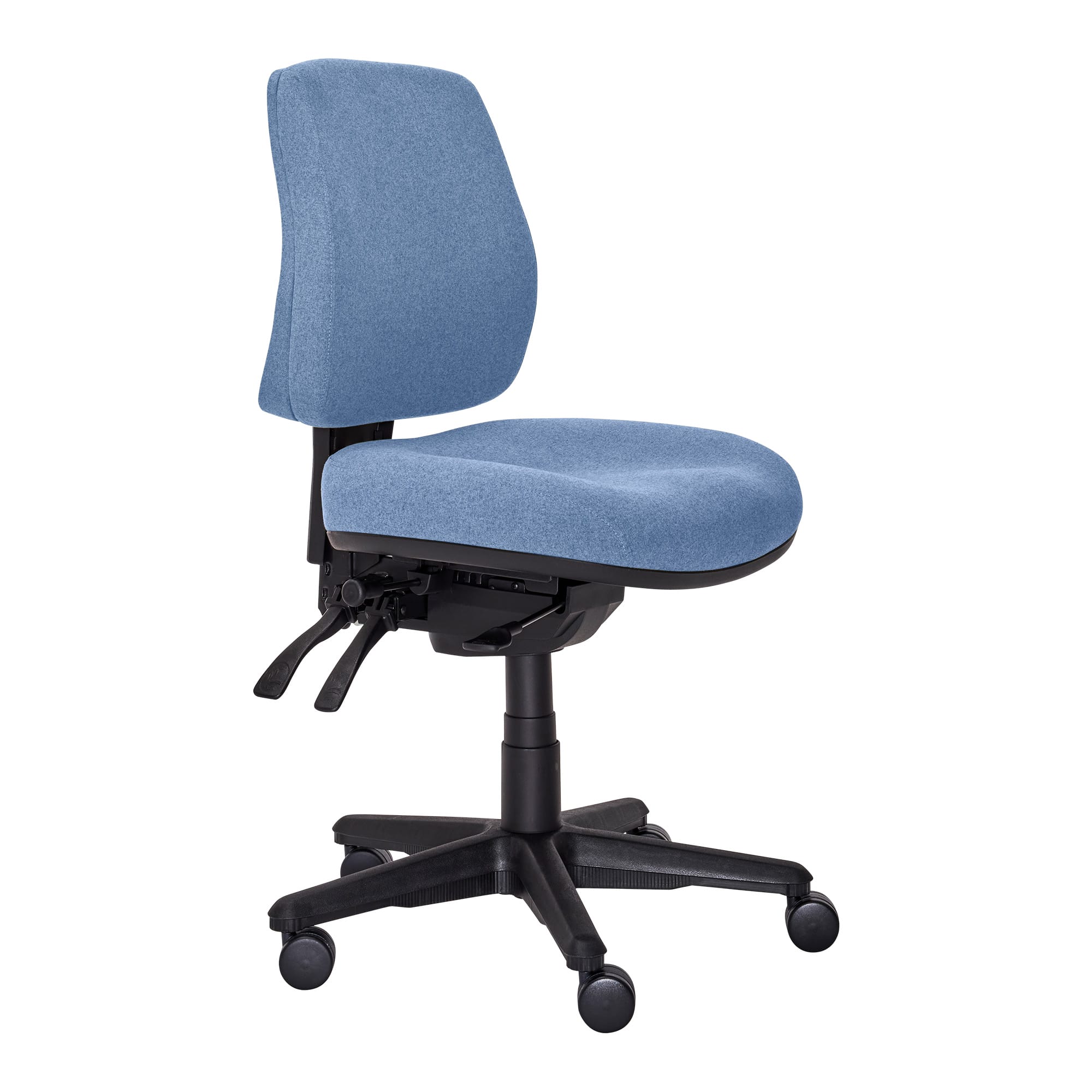 Buro Roma 3 Lever Mid Back SafeTex with Seat Slide Cobalt | Office Furniture Designs
