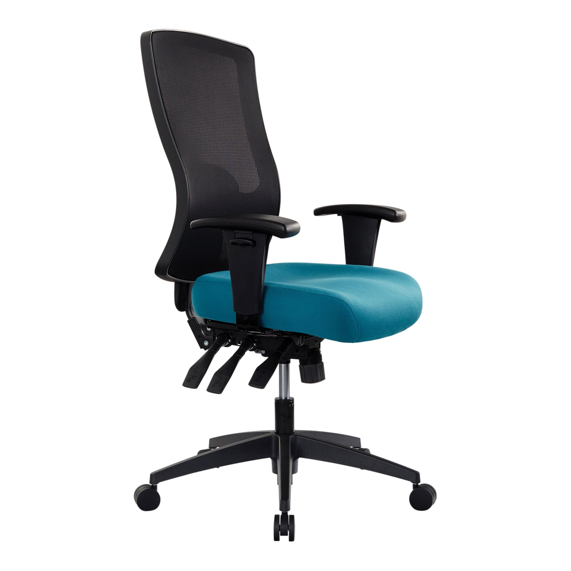 Buro Tidal Mesh Back Chair With Arms Teal | Office Furniture Designs