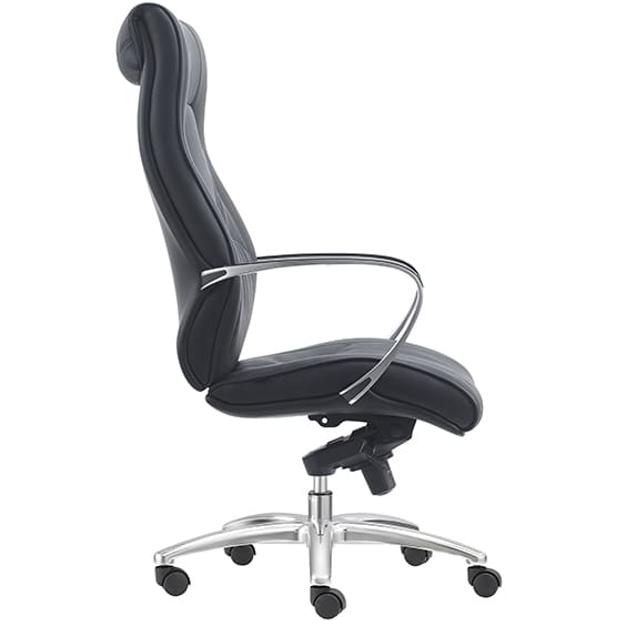 Camry Executive Chair With Arms Black PU High Back Black | Office Furniture Designs