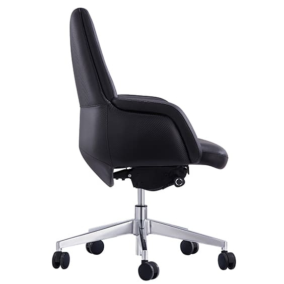 Captain Executive Black Office Chair Leather With Arms Low Back Black | Office Furniture Designs