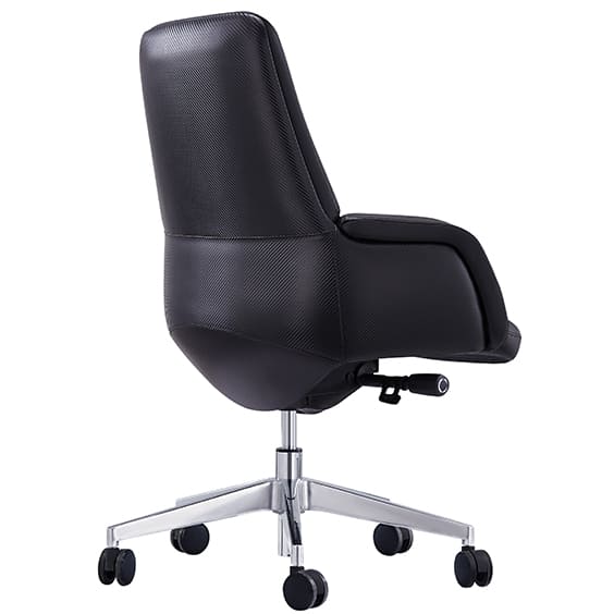 Captain Executive Black Office Chair Leather With Arms Low Back Black | Office Furniture Designs