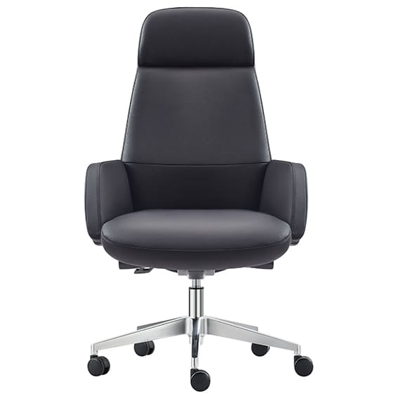 Captain Executive Black Office Chair Leather With Arms Low Back Black | Office Furniture Designs