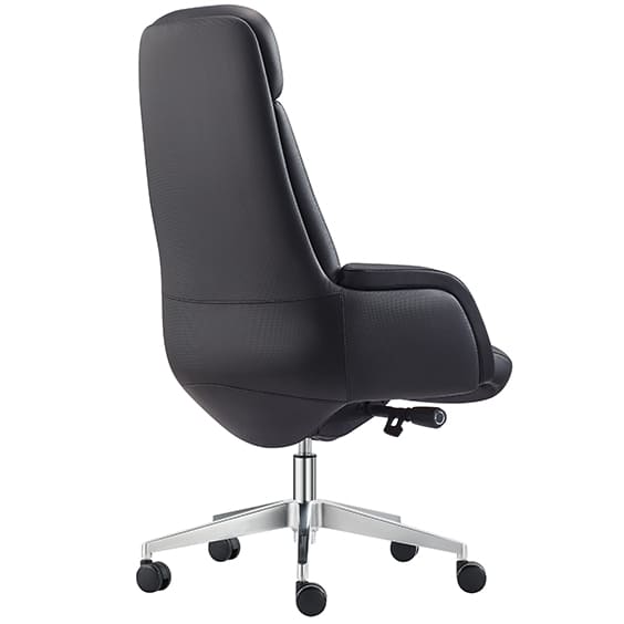 Captain Executive Black Office Chair Leather With Arms Low Back Black | Office Furniture Designs