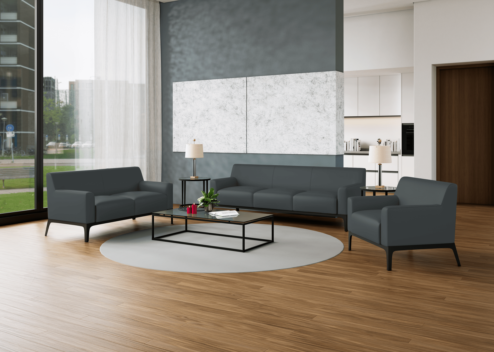 Cedar Lounge Chair Armchair Charcoal | Office Furniture Designs