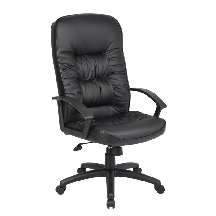 Commander Executive High Back Chair With Arms Black Padded PU | Office ...
